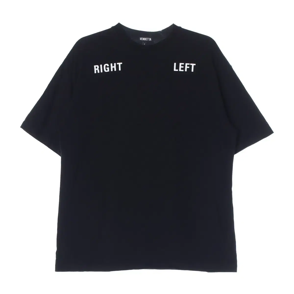 [M]벤데타 left right back 블랙 키치 반팔 티셔츠